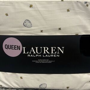 Ralph Lauren Queen Sheet Set Bumble Bee Hive Flowers Cotton  New 4 Pc